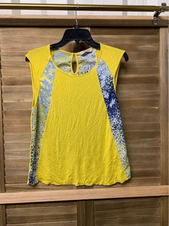 Harper And Gray Tops - Harper And Gray Blouse Yellow Sleeveless Tank Top Floral Boho Size Medium